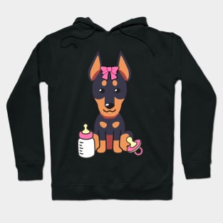 Cute Alsatian is a baby - girl Hoodie